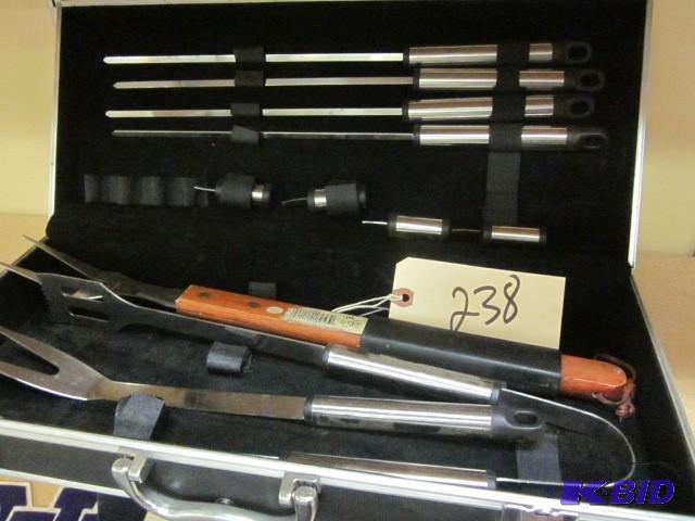 lot 238 image: BBQ utensil set in case....