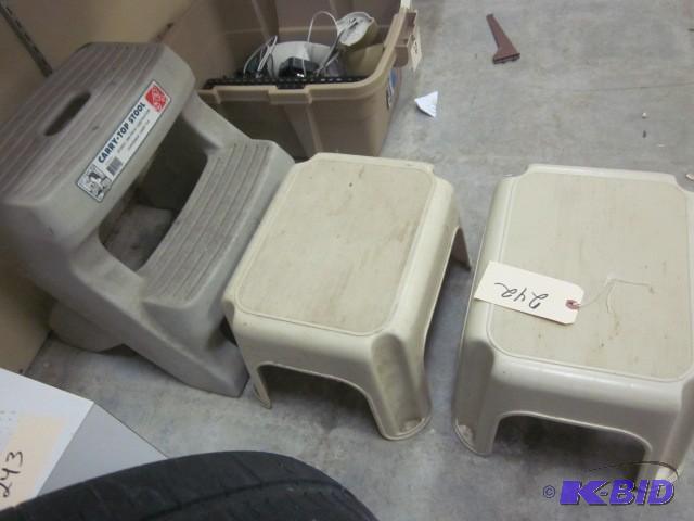 lot 242 image: Lot of (3) step stools....