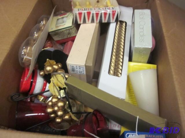 lot 251 image: Large box of candles, mostly new in...