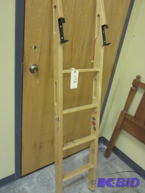lot 258 image: Wood bunk bed ladder, possible shel...
