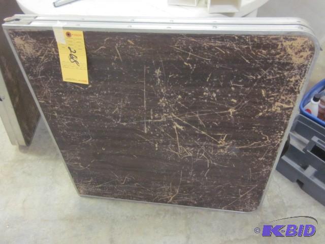lot 268 image: Fold out 60 inch card table with ha...