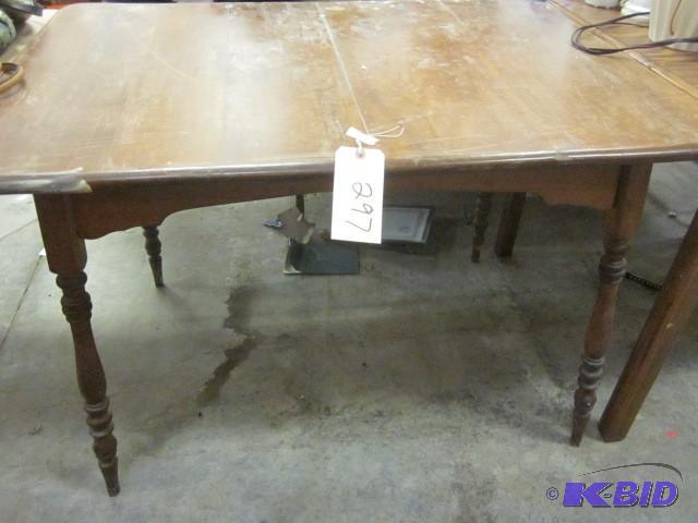 lot 296 image: 44 inch x 31 inch wood table with t...