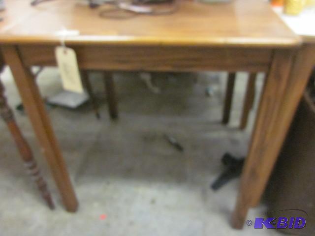 lot 299 image: 30 inch x 30 inch wood table. Items...