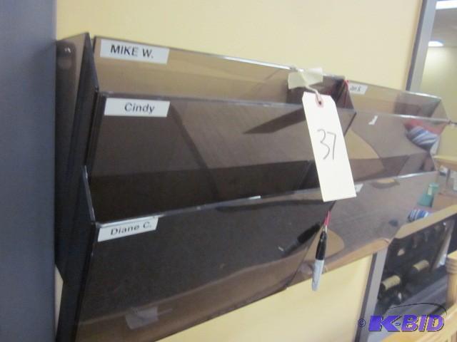 lot 37 image: Pair of hanging plastic mail slots....