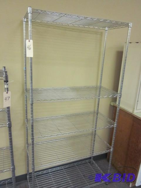 lot 46 image: 6 foot industrial NSF metal racking...