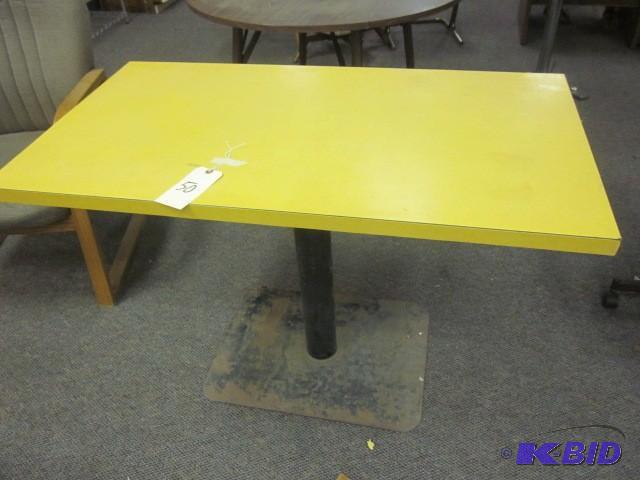 lot 50 image: Metal base and yellow top 1950s di...