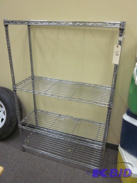 lot 56 image: 4 foot industrial NSF metal rack. &...
