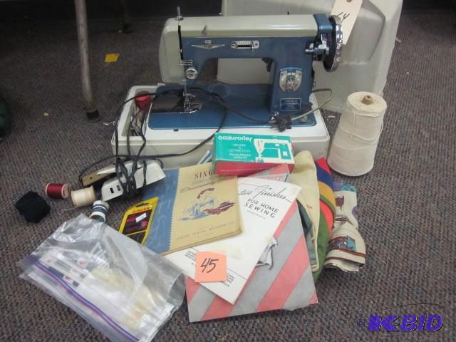 lot 64 image: Montgomery Wards sewing machine and...