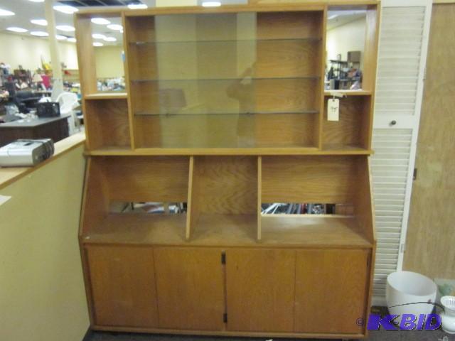 lot 95 image: Large (2) piece display cabinet wit...
