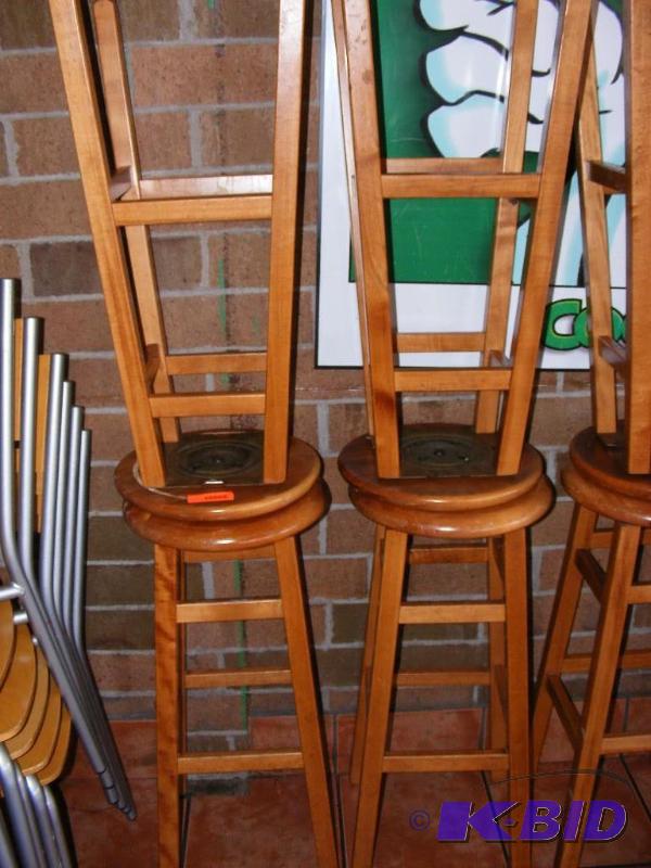 Four Wooden Bar Stools...