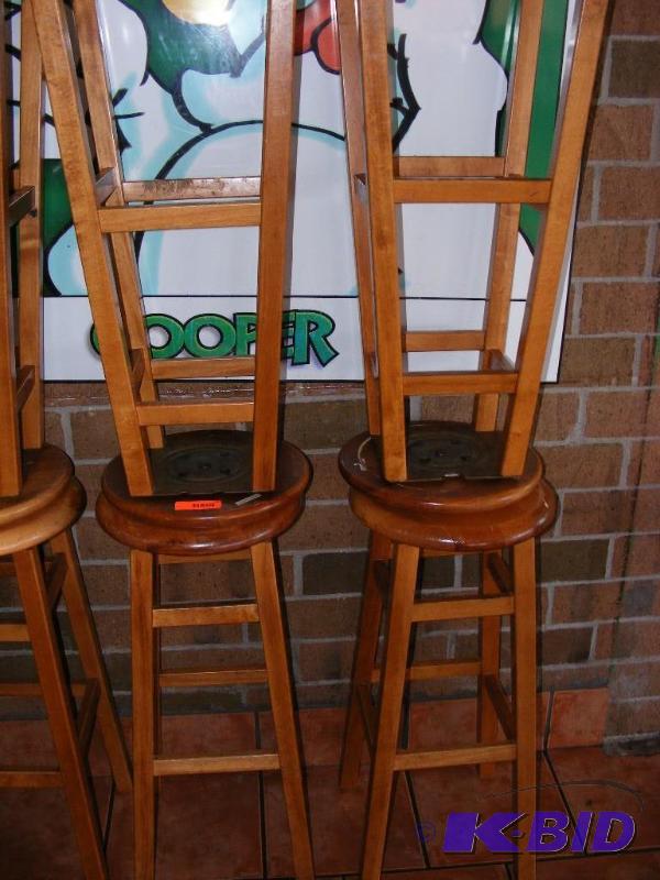 Four Wooden Bar Stools...