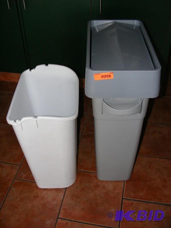 Two Trash Cans, one with lid...