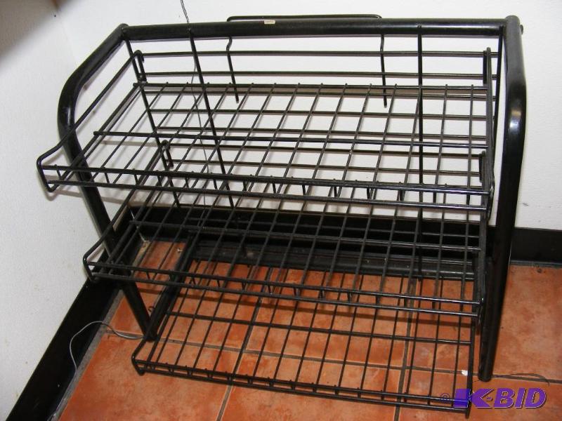 small black wire rack shelf, approx...