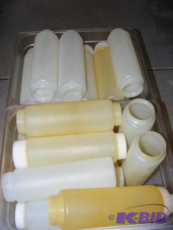 squeeze bottles and lids and shaker...