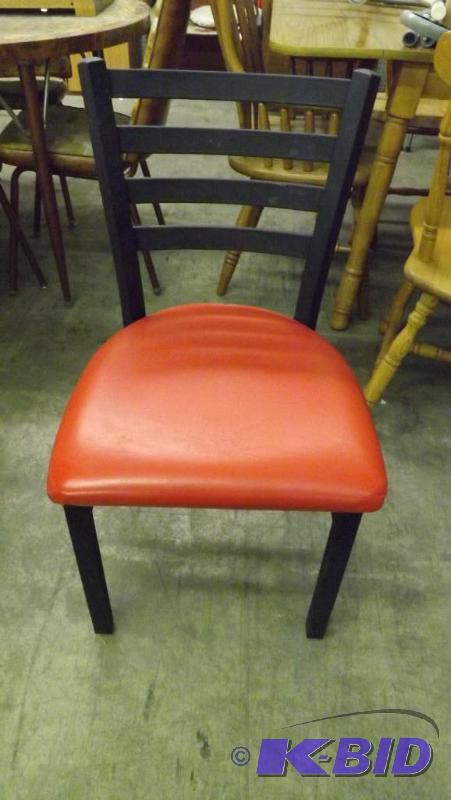 Set of 3 Red SeatMetal Frame Chair...