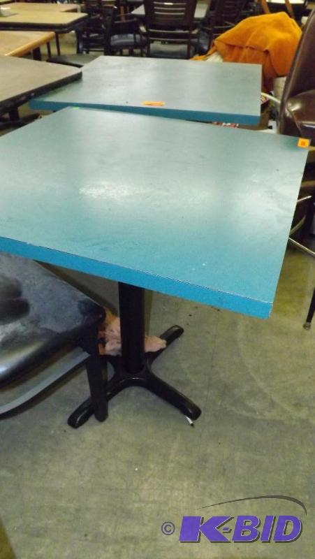 Two (2) Green Square Tables...