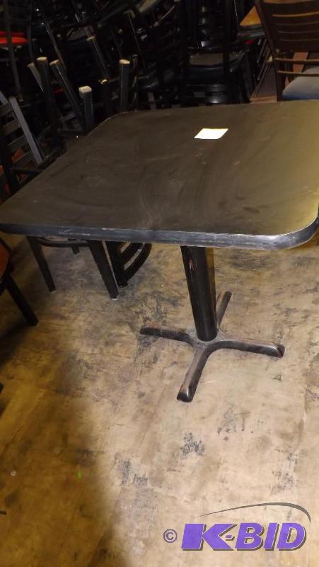 Square black table...