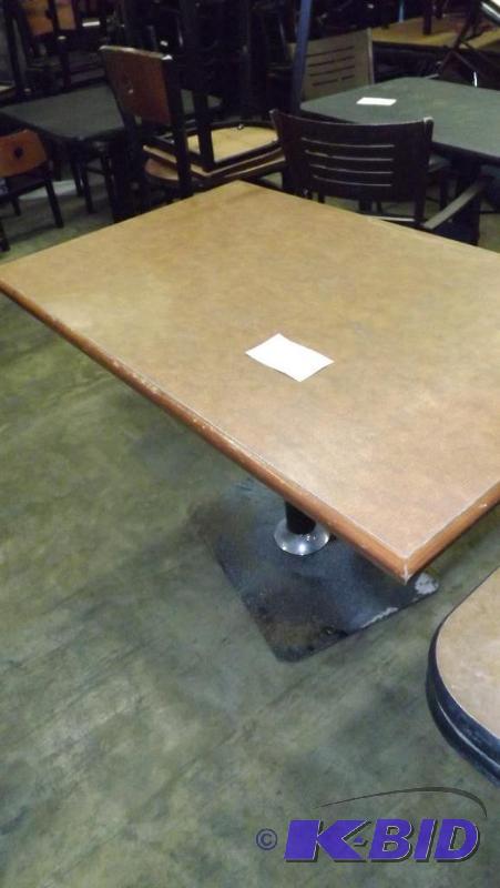 Rectangular tanbrown table, 28x48...