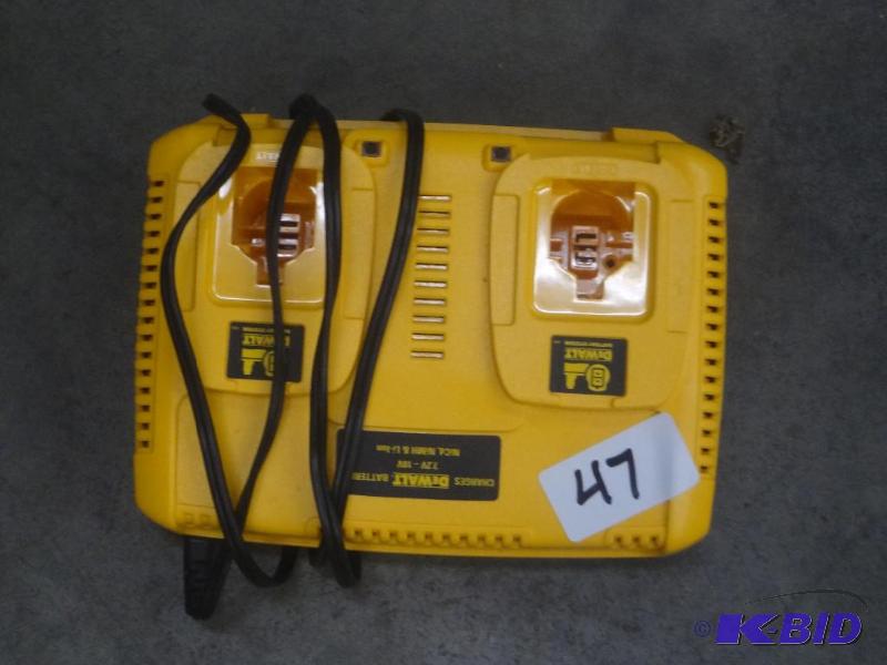 lot 47 image: DeWalt 2-Bay 12-18Volt Charger...