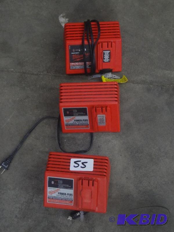 lot 55 image: (2) 9.6-18 Volt & (1) 12-18 Vol...