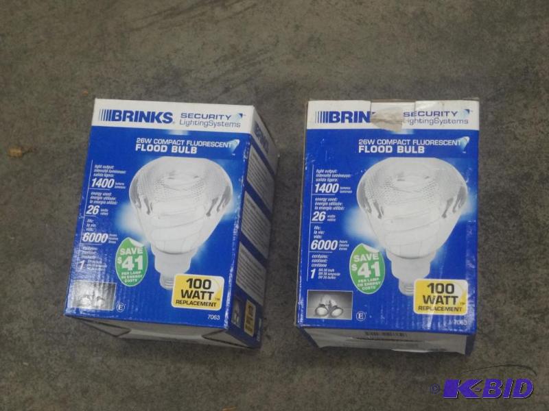 lot 59 image: (2) New Brinks 100 Watt Flood Light...