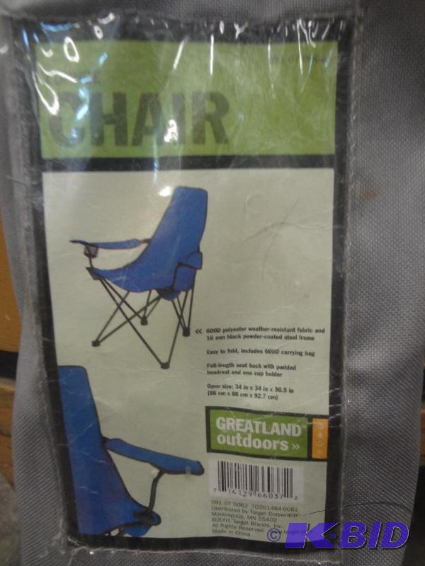 lot 61 image: Greatland Portable Camp Chair With ...