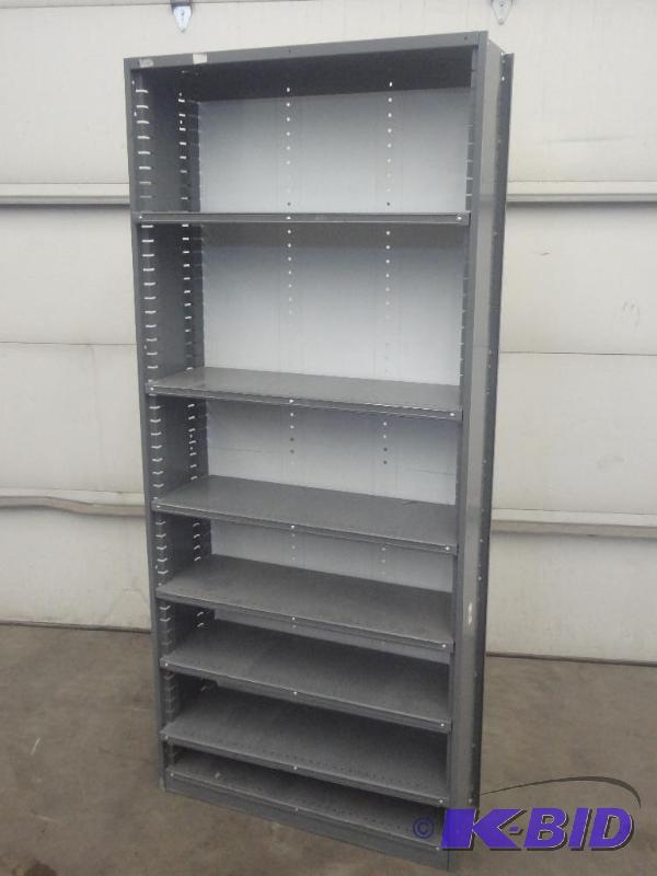 lot 70 image: 40&quotx7ft Steel Shop Shelf, Like...