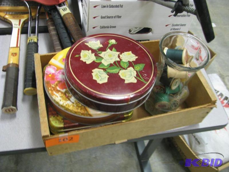 vintage tins &amp sewing items...
