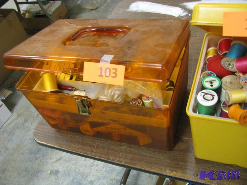 vintage sewing box with contents...