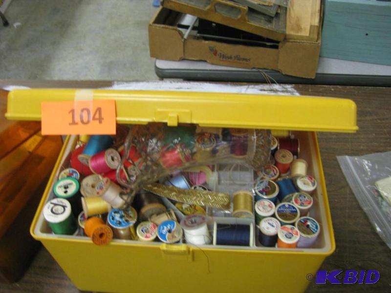 vintage sewing box with contents...