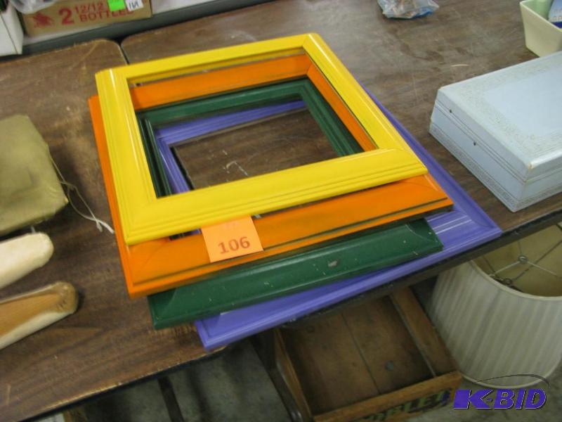 4 brightly painted frames...