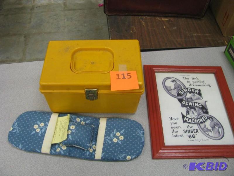 vintage sewing box with contents &a...