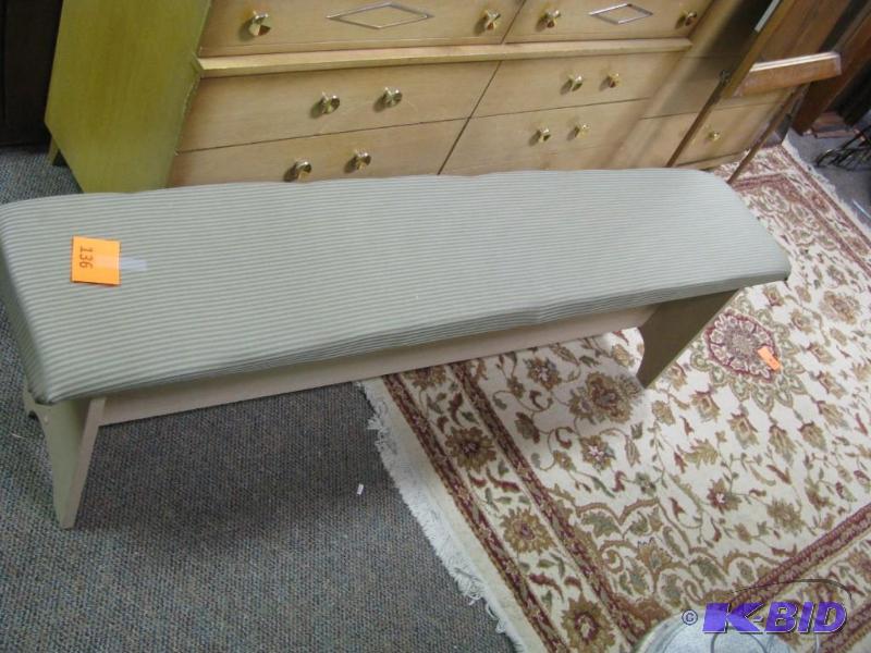 solid oak padded bench...