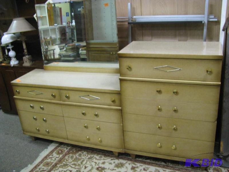vintage mid century three piece bed...