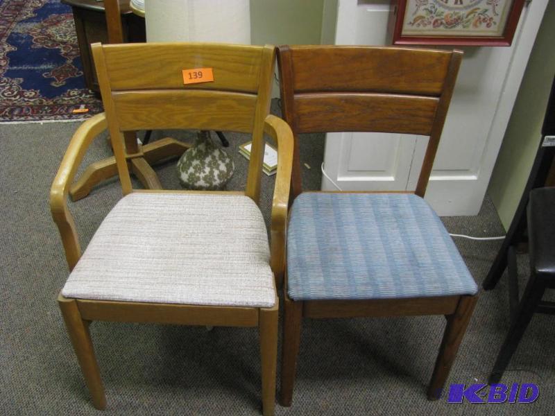 two vintage mid century wood chairs...