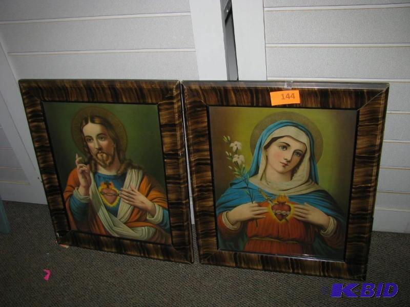 Antique large framed Mary &amp Jes...