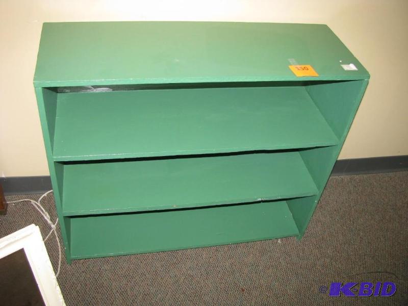 vintage wood green book shelf...