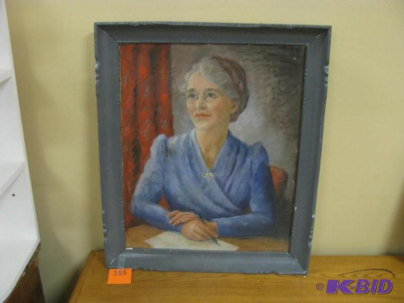 vintage oil painting of vintage lad...