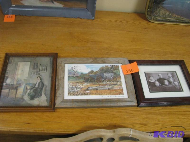 lot of three vintage framed prints...