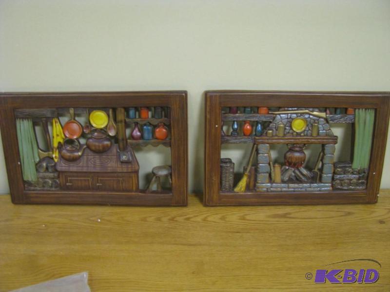 vintage 3D chalk art wall hangings...