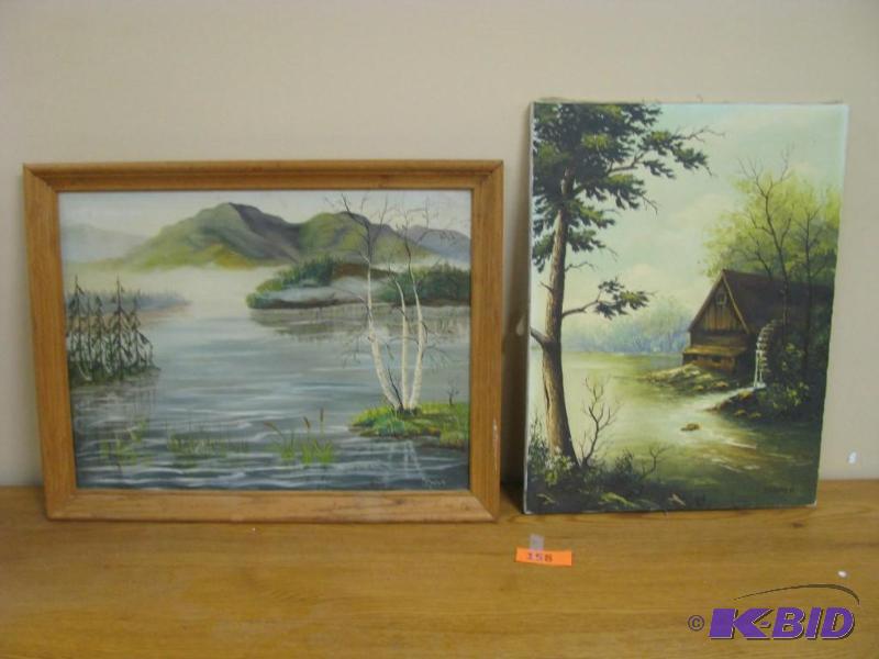 2 vintage paintings, one framed...
