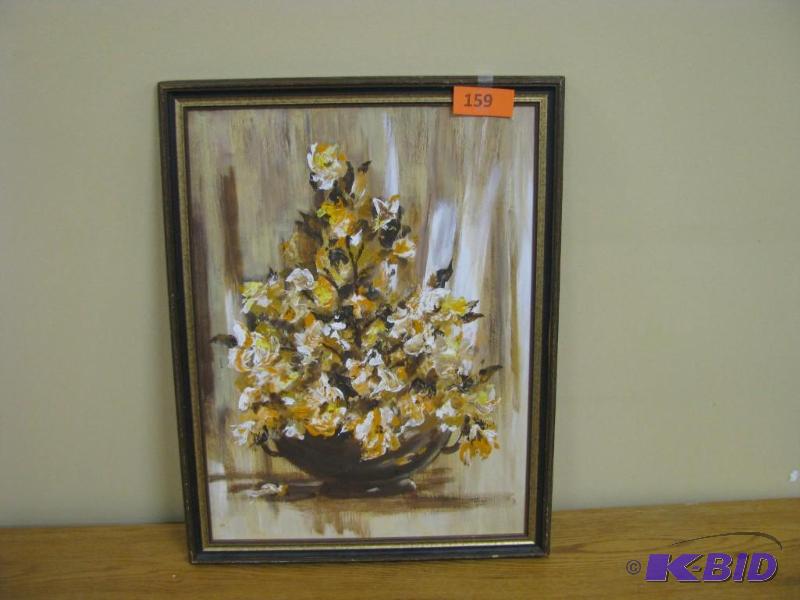 vintage framed floral painting...