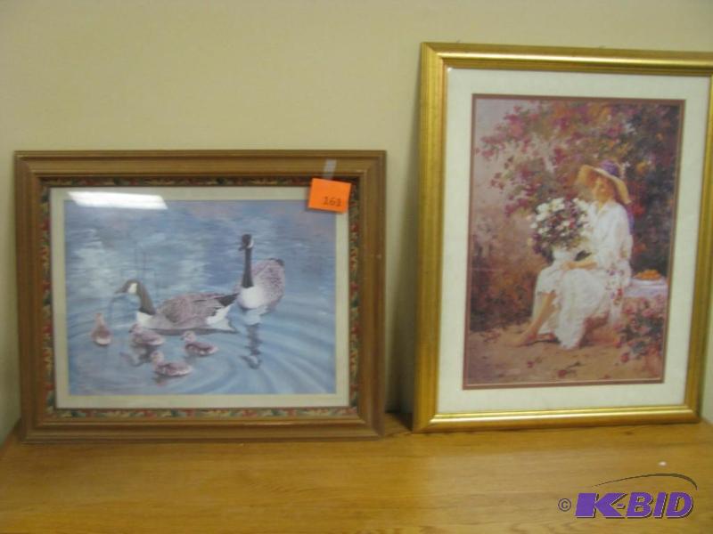two vintage framed prints...