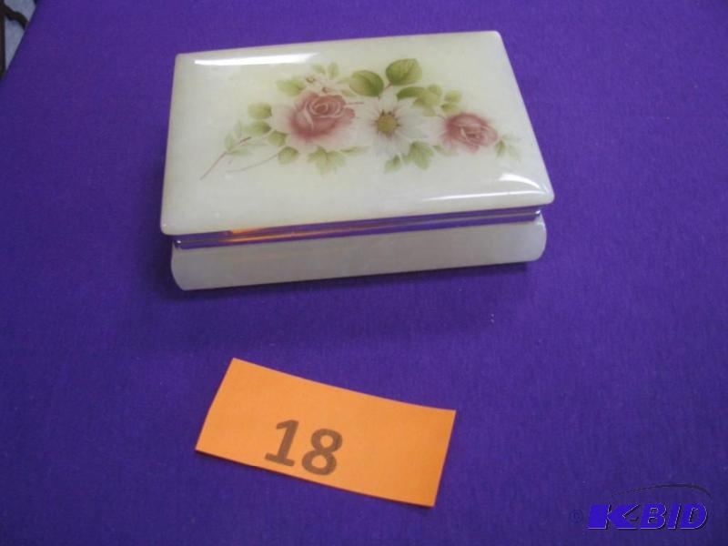 vintage Alabaster trinket box Made ...