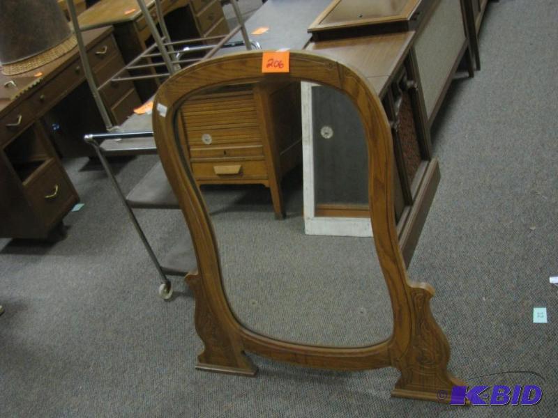 vintage wood framed wall mirror...