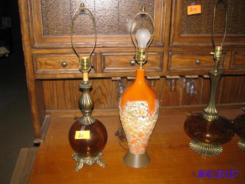 2 vintage mid century table lamps, ...