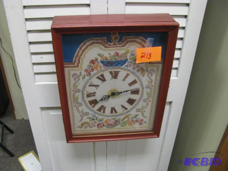 vintage framed embroidered wall clo...