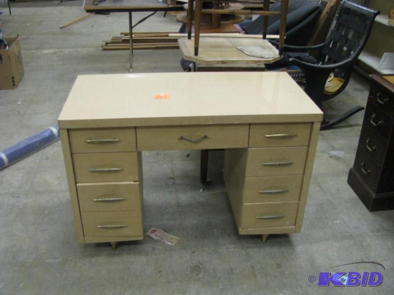 vintage mid century desk, sleek har...