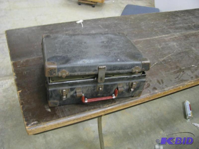 vintage metal suitcase with canvas ...