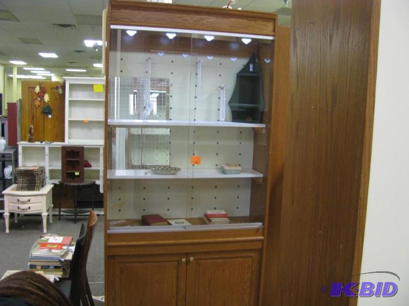 Tall display case glass doors with ...